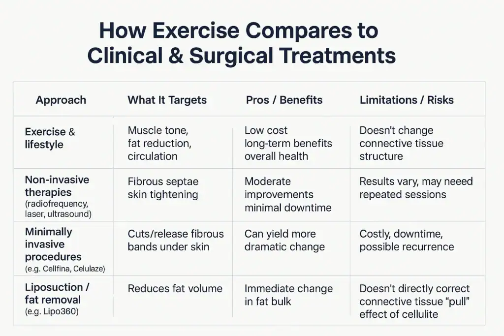 Sculpting Your Bum: Can Toning Exercises Really Reduce Cellulite? 2 How exercise compares to treatments from Lipo 360 Livingston