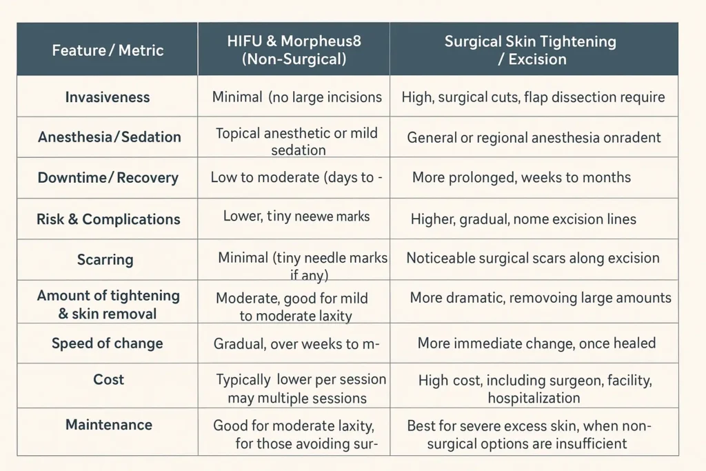The Science of Skin Tightening 2 Table of skin tightening Livingston benefits compared to surgical options